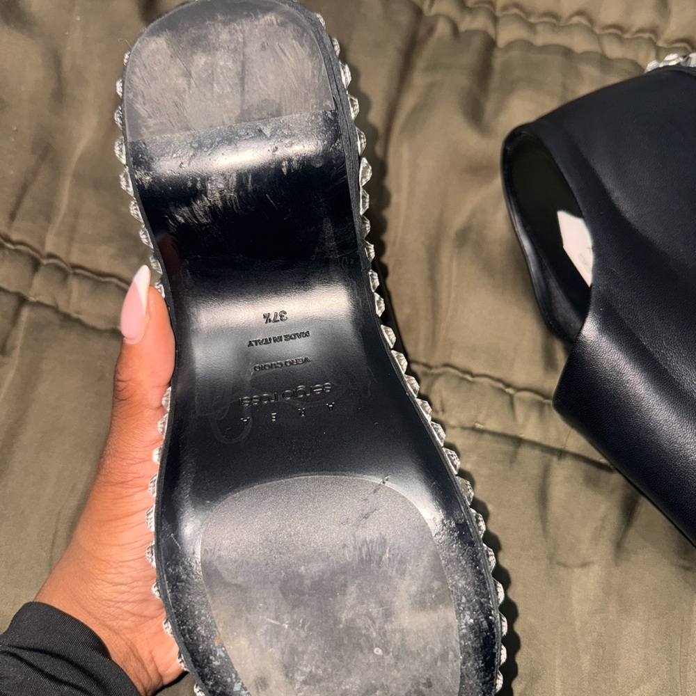 Area x Sergio Rossi Black Embellished Women's Mules - Picture 4 of 10